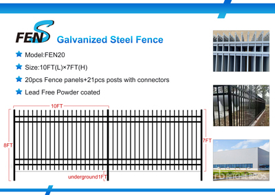 2026 FENS FEN20 10 ft x 7 ft Powder Coated Zaun (Unused)