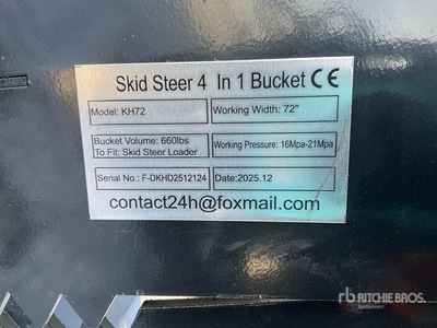 2026 GIYI GY-KH72F 72 in Multi-Purpose Kompaktladerschaufel (Unused)