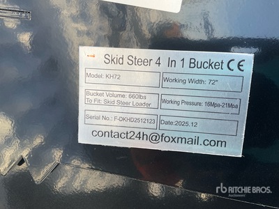 2026 GIYI GY-KH72F 72 in Multi-Purpose Kompaktladerschaufel (Unused)