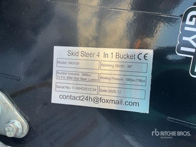 2026 GIYI GY-XKH39F 39 in Multi-Purpose Mini Skid Steer Bucket (Unused)