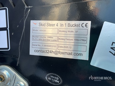 2026 GIYI GY-XKH39F 39 in Multi-Purpose Mini Skid Steer Bucket (Unused)
