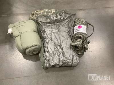(38) Poncho Liners, (5) Bivy Covers, (17) Sleeping Bags & Assorted Items