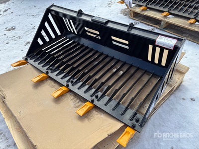 2026 GIYI GY-RB44 44 in 0.16 m3 Skeleton Mini Skid Steer Bucket - Fits Mini Skid Steer Loader (Unused)