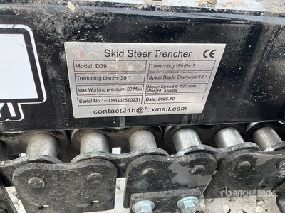 2026 GIYI GY-D39F 39 in Skid Steer Trencher (Unused)