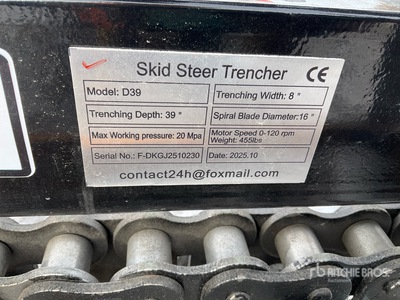2026 GIYI GY-D39F 39 in Skid Steer Trencher (Unused)