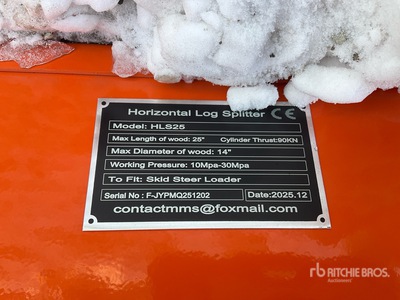 2026 GIYI GY-HLS25 25 in Skid Steer Wood Splitter (Unused)