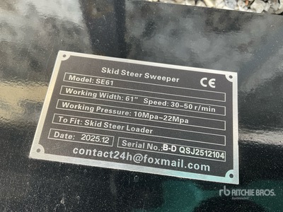 2026 GIYI GY-SE61 61 in Barredoras para minicargadora (Unused)