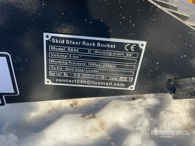 2026 GIYI GY-RB66C 66 in Skid Steer Bucket (Unused)