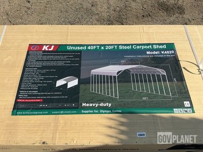 KJ K4020 Steel Carport Shed - Unused