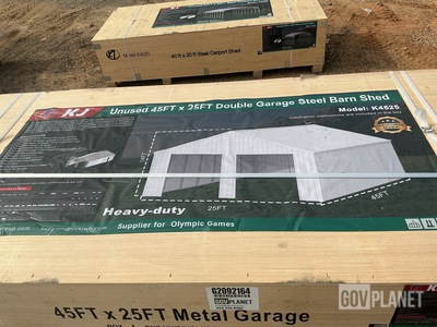 KJ K4525 Double Garage Steel Barn Shed - Unused