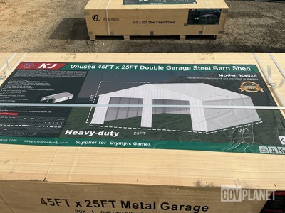 KJ K4525 Double Garage Steel Barn Shed - Unused