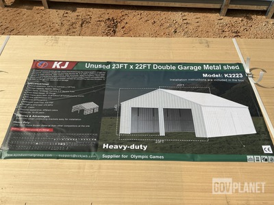KJ K2223 Double Garage Metal Shed - Unused