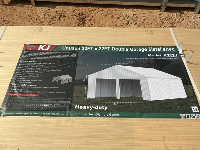 KJ K2223 Double Garage Metal Shed - Unused