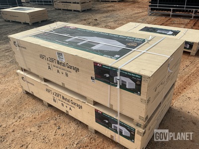 KJ K4525 Double Garage Steel Barn Shed - Unused