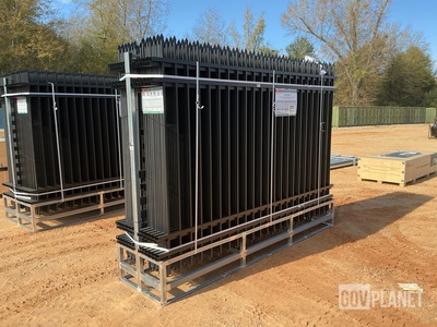 (24) Pieces of KJ Powder Coated Steel Fence w/(25) Post Connectors - Unused