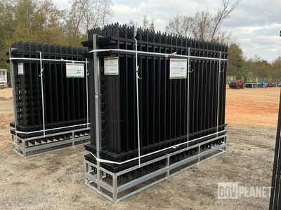 (24) Pieces of KJ Powder Coated Steel Fence w/(25) Post Connectors - Unused