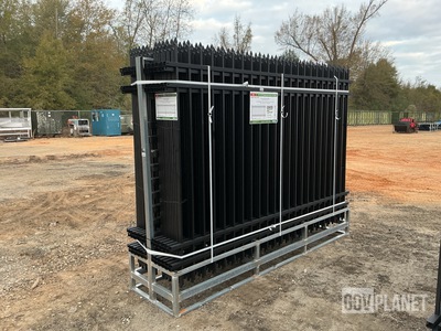 (24) Pieces of KJ Powder Coated Steel Fence w/(25) Post Connectors - Unused