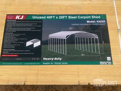 KJ K4020 Steel Carport Shed - Unused