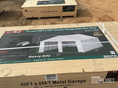 KJ K4525 Double Garage Steel Barn Shed - Unused