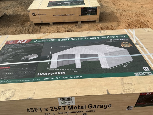 KJ K4525 Double Garage Steel Barn Shed - Unused