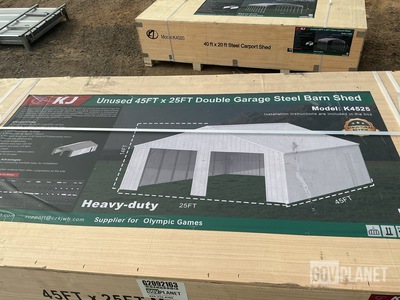 KJ K4525 Double Garage Steel Barn Shed - Unused