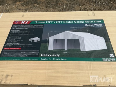 KJ K2223 Double Garage Metal Shed - Unused