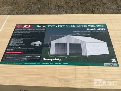 KJ K2223 Double Garage Metal Shed - Unused