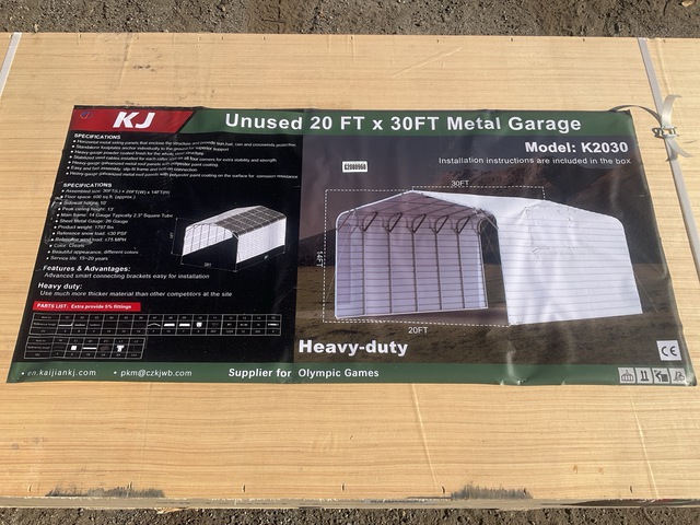 KJ K2030 Metal Garage - Unused KJ K2030 Metal Garage - Unused