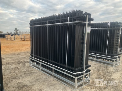 (24) Pieces of KJ Powder Coated Steel Fence w/(25) Post Connectors - Unused