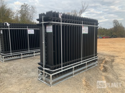 (24) Pieces of KJ Powder Coated Steel Fence w/(25) Post Connectors - Unused