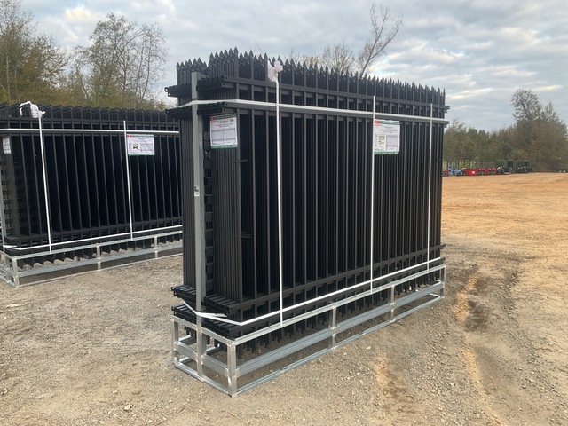 (24) Pieces of KJ Powder Coated Steel Fence w/(25) Post Connectors - Unused