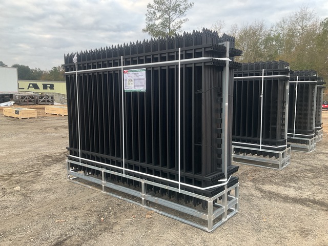 (24) Pieces of KJ Powder Coated Steel Fence w/(25) Post Connectors - Unused