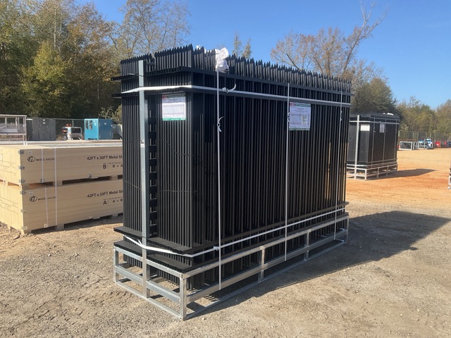 (30) Pieces of Galvanized Steel Garden/Public Space Fence w/(31) Post Connectors