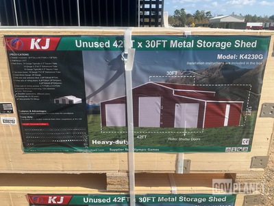 KJ K4230G Metal Storage Shed - Unused