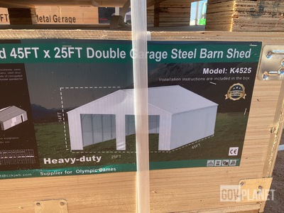 KJ K4525 Double Garage Steel Barn Shed - Unused