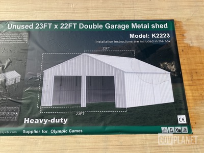 KJ K2223 Double Garage Metal Shed - Unused