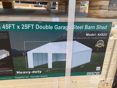 KJ K4525 Double Garage Steel Barn Shed - Unused
