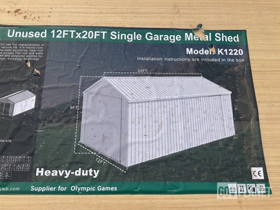 KJ K1220 Single Garage Metal Shed - Unused