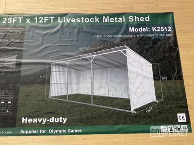 KJ K2512 Livestock Metal Shed - Unused