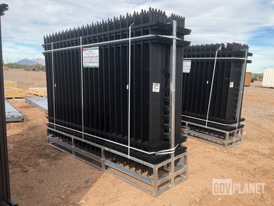 (24) Pieces of KJ Powder Coated Steel Fence w/(25) Post Connectors - Unused