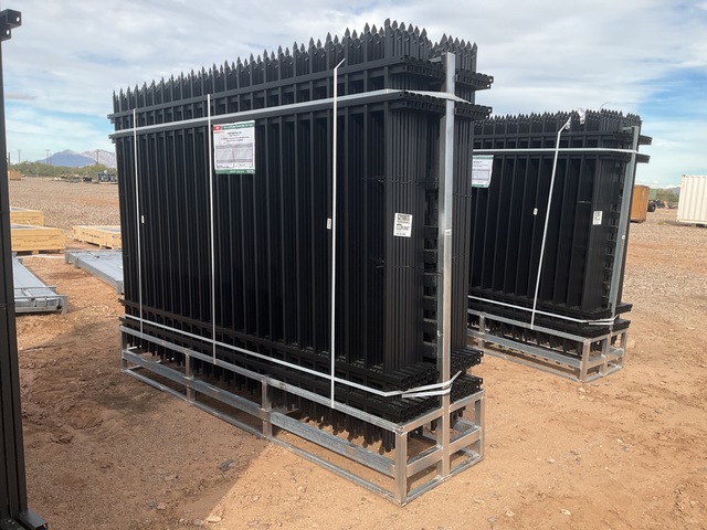 (24) Pieces of KJ Powder Coated Steel Fence w/(25) Post Connectors - Unused