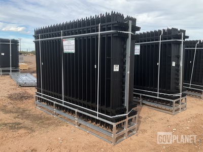 (24) Pieces of KJ Powder Coated Steel Fence w/(25) Post Connectors - Unused