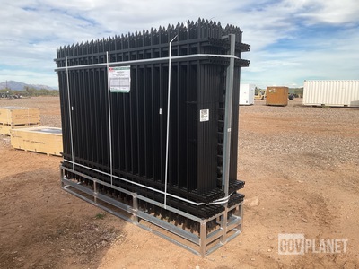 (24) Pieces of KJ Powder Coated Steel Fence w/(25) Post Connectors - Unused