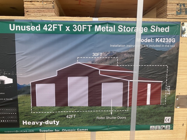 KJ K4230G Metal Storage Shed - Unused