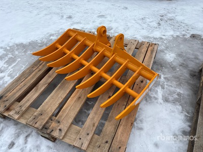 2026 GIYI 38 in pro fit to cat 303 Excavator Rake (Unused)