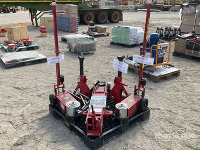 Quantity of (5) Adjustable Support Stands & Pneumatic Jack (Unused)