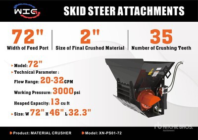 2025 Wig XNPS0172 72 in Skid Steer Block Crusher Różne Osprzęt do miniładowarek (Unused)