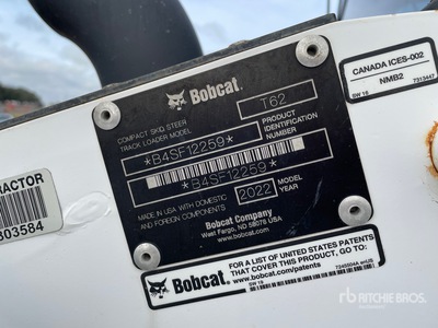 2022 Bobcat T62 Compact Track Loader