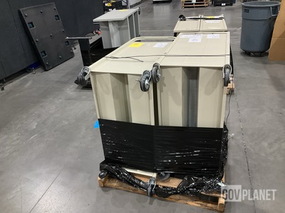 (1) Office Table & (5) Storage Carts