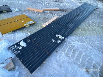 Quantity of (20) Grey Metal Roof Wall Panels